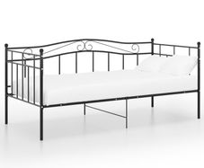 Sofa Bed Frame Black Metal 90x200 cm
