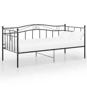 Sofa Bed Frame Black Metal 90x200 cm