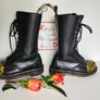 Dr Martens 1914 14 hole 1C14 black yellow foot mid calf boots UK4 EU37 US6 Image 7