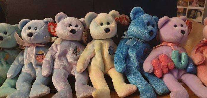 Collection of Pastel Coloured Beanie Bears