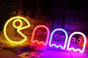 Neon Signs Specter LED Lights Sign Gamer Room Retro Arcade Decor 17x5.9 with USB/Switch Ghost Neon Kids Lights Hang up for Gaming Zone Man Cave