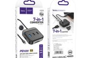 Hoco Hb38 7-in-1 4k Ultra Hd Converter  Hdtv+ Sd/tf+ Usb3+ Usb2 2+ Pd100 100w Black