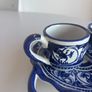 Handmade blue & white espresso cups & saucer Image 5