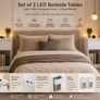 Set of 2 LED Bedside Tables with USB Charging Ports  White Image 7