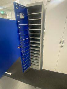Mobile phone secure charger cabinet