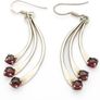 Vintage 925 Silver Garnet Kinetic Earrings Image 2