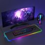 RGB Gaming Mouse Mat Pad, Large Thick  XXXL Extended Led Mousepad with NonSlip Rubber Base, Soft Computer Keyboard Mice Mat for Macbook, PC, Laptop, Desk Black Image 3
