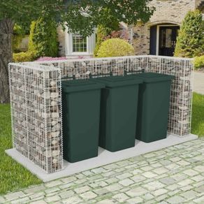 Gabion Triple Wheelie Bin Surround Steel
