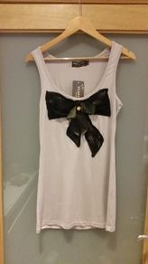 Brand new, Grey vest top with bow detail