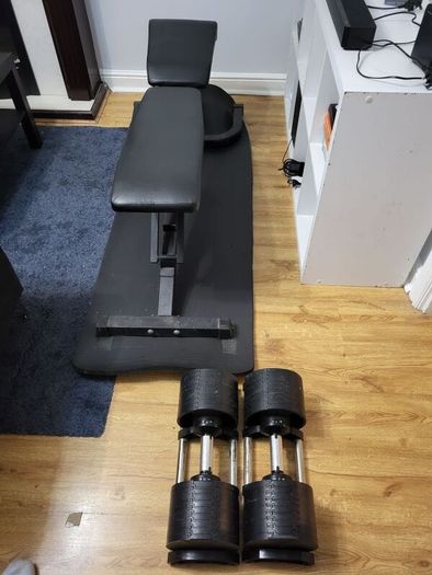 bench and weights
