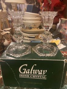 Galway crystal candle sticks new in box free postage
