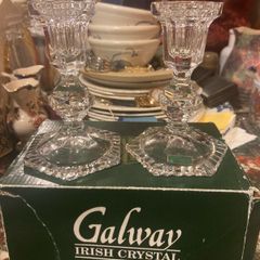 Galway crystal candle sticks new in box free postage