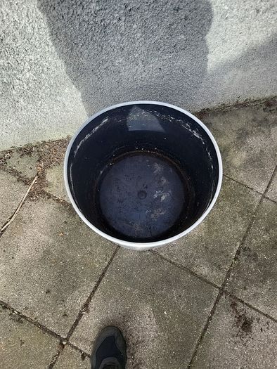 Brushed aluminium plant pot