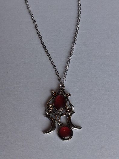 Gothic Triple Moon Goddess Pendant Necklace