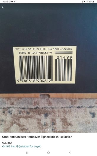 Cruel and Unusual Patricia Cornwell 1st Edition Signed Hardback with Dust Cover