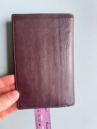 Vogue Italy leather passport case brown