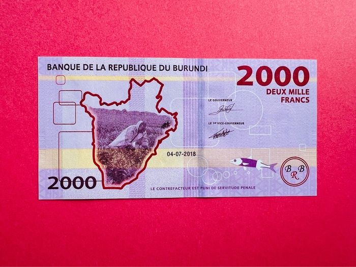 Burundi  2000 Francs. 2018 . Pick. 52b  ( Uncirculated )