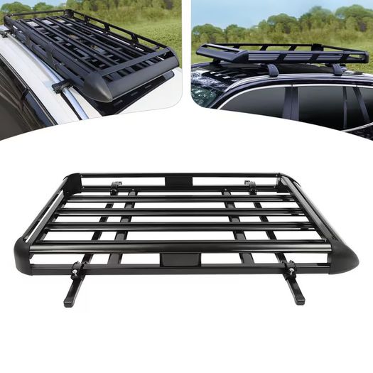 Universal black roof rack cargo basket