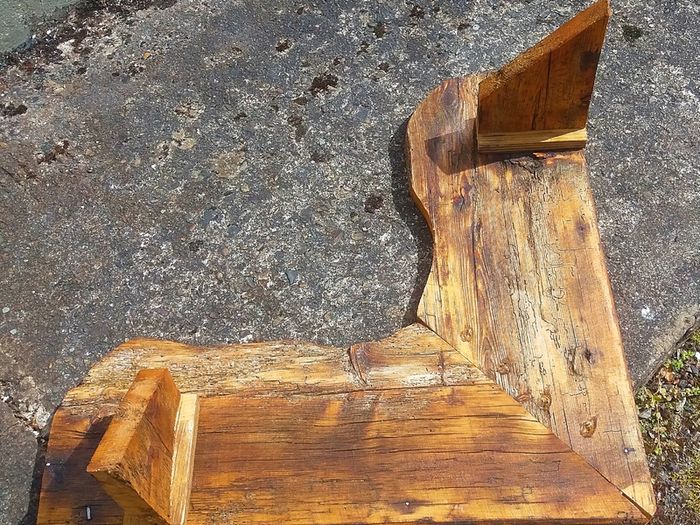 Rustic Driftwood Floating Corner Shelf