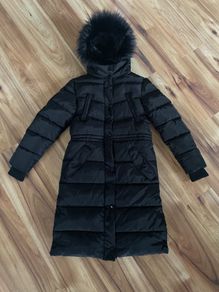 Next black longline puffa coat age 10 as new!