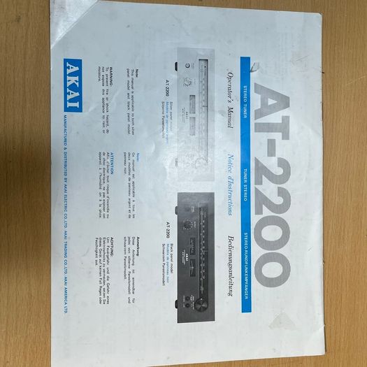 Akai AT-2200 -Vintage Silver Face Tuner Tested Working + Manual FLAWS