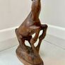 Vintage Wooden Hand Carved Figurine Rearing Horse Image 2
