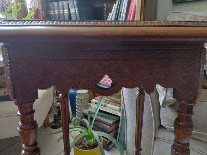 Antique French cherrywood two tier table