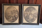 Pair of Antique Bartolozzi Style Framed Pastoral Engravings
