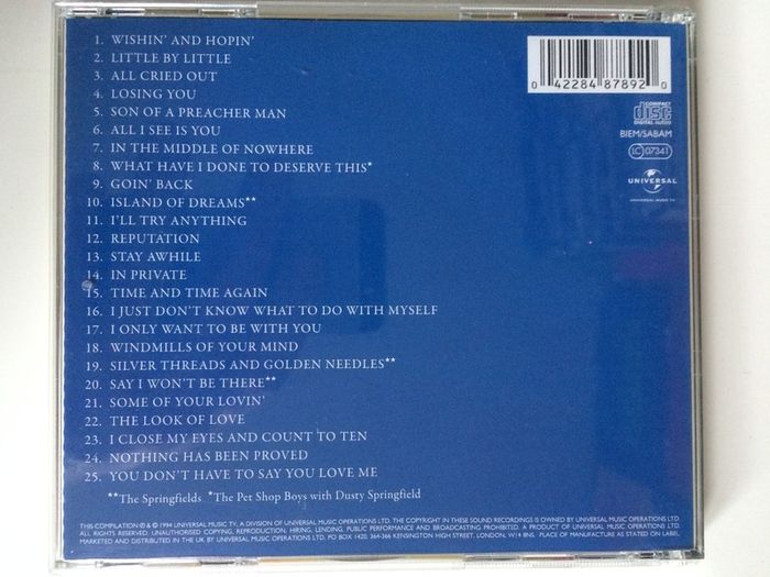 Dusty Springfield [1994] Goin' Back (The Very Best Of 1962 - 1994) (CD Album)