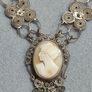 Vintage filigree Cameo shell pendant necklace Image 2