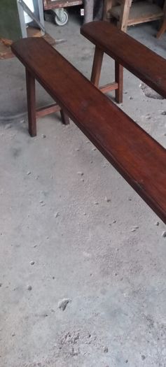 Benches Set of Two Solid Oak Antique