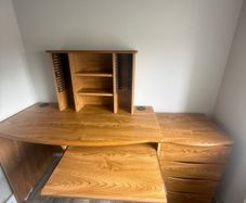 Wooden desk and  matching 4 drawer locker