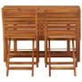 Balcony Planter Table with 2 Bistro Chairs Solid Acacia Wood Image 8