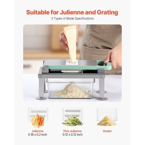 Vegetable Chopper Mandoline Slicer, All-in-1 Food Veggie Cutter with 9 Stainless Steel Blades, Cheese Grater Onion Potato Dicer with Container,Salad Spiralizer Kitchen Gadgets&Essentials