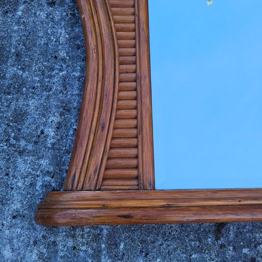 Mid-century bamboo overmantle