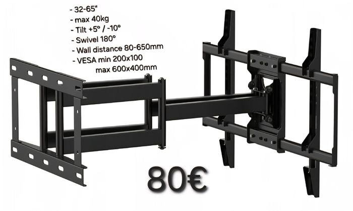 Tv Wall Mount Bracket Tilt Swivel Full Motion 32"-65"