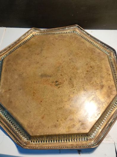 Gentleman's Library British Raj Octagonal Brass Tray