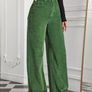 Green Corduroy Wide Leg Flare Pants XS - New Image 4