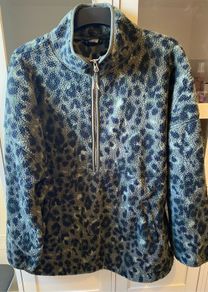 Leopard Print Half Zip Fleece Size Medium UK 16 BNWT
