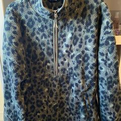 Leopard Print Half Zip Fleece Size Medium UK 16 BNWT
