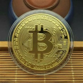 Gold Plated Bitcoin Souvenir Collectible Physical Metal Coin Crypto Coin Art
