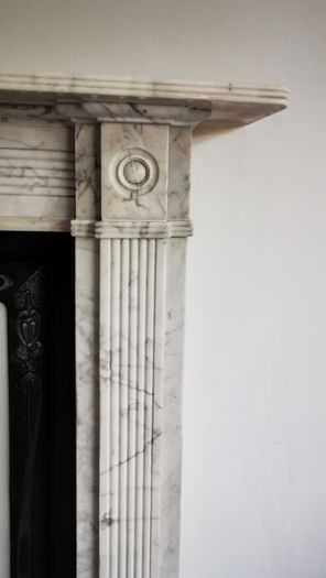 Regency Carrera Marble Bullseye Fireplace
