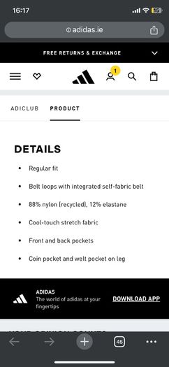 Adidas golf chinos (XS) Brand New