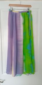 &other Stories silk tie dye multicoloured skirt size XS
