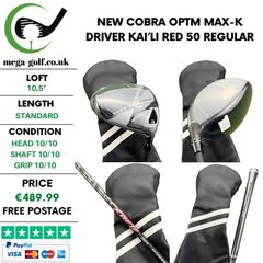 New Cobra OPTM Max-K Driver / 10.5 Degree / Kai`li Red 50 Regular