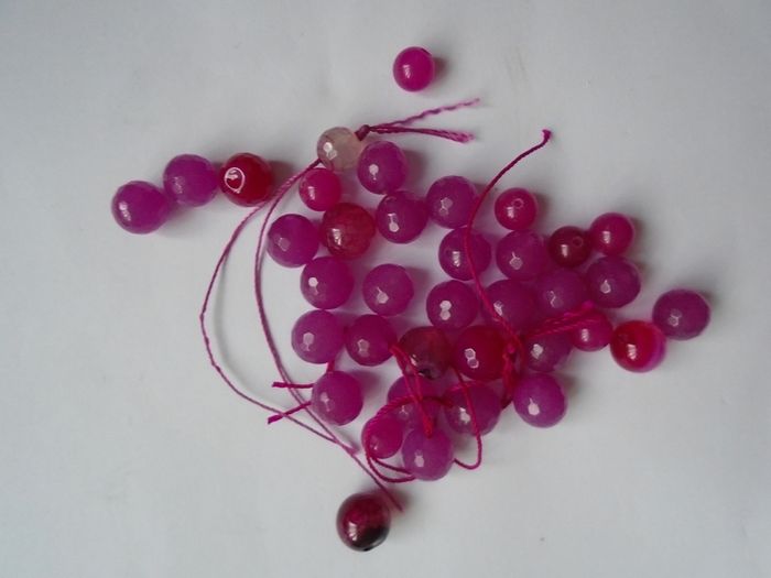 Pink beads, Gemstone beads, Jewellery making supplies, Craft supplies