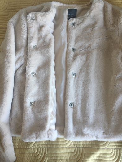 Stunning Penney's Cream Faux Fur Jacket - Size 6/8 UK