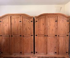 Pair of Solid Pine Corona Wardrobes