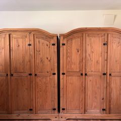 Pair of Solid Pine Corona Wardrobes