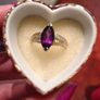 Amethyst and diamond marquise 14k gold ring Image 5